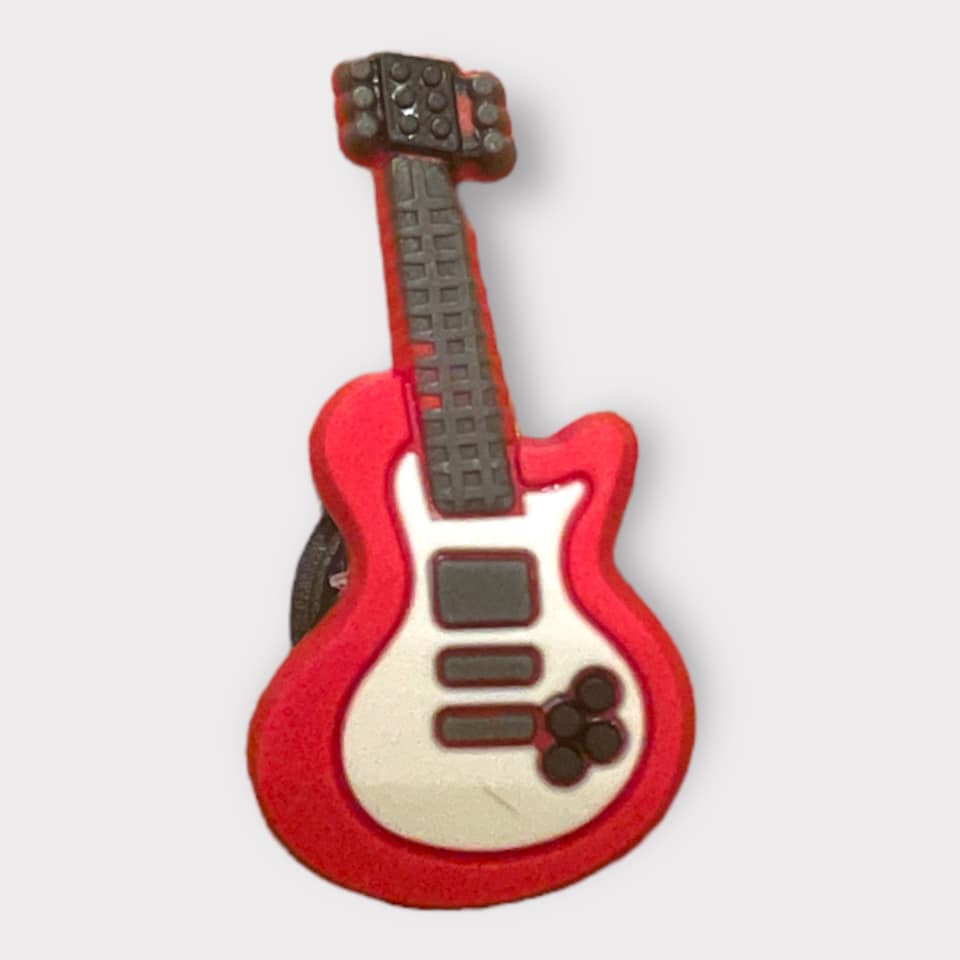 Red Guitar Croc Charm
