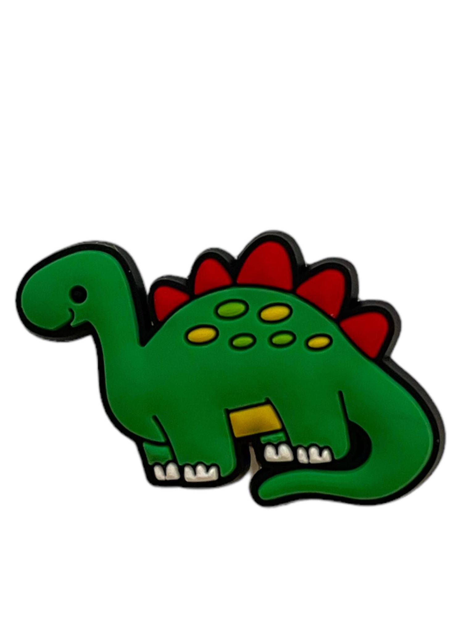 Green and Red Stegosaurus Croc Charm