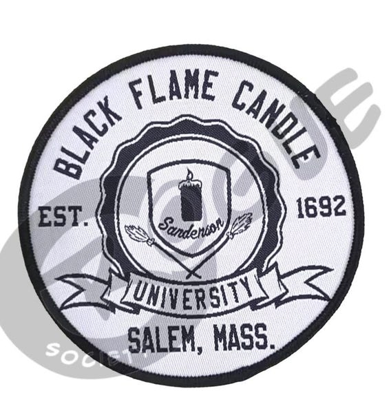 Black Flame Candle University Iron On Patch