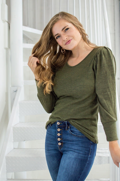 Date Night Top | Spring Olive