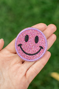 Glitter Smile Iron on Patch
