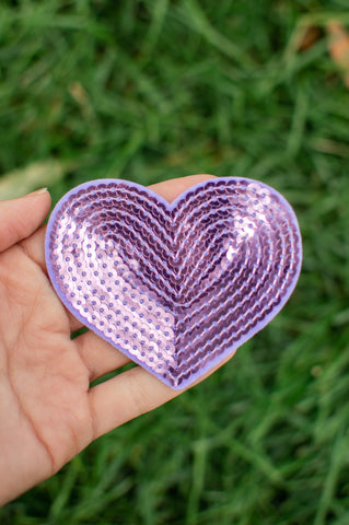 Sequin Heart Iron on Patch | Multiple Colors